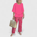 Women's Summer Two-Piece Set with Layered Top