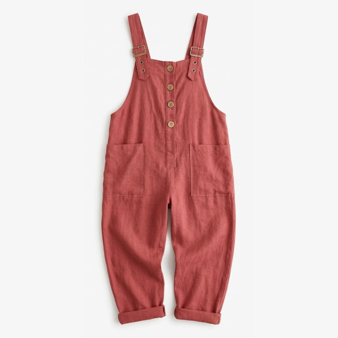 Women's Summer Wide Leg Jumpsuit with Pockets and Button Front
