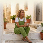 Women's Summer Wide Leg Jumpsuit with Pockets and Button Front