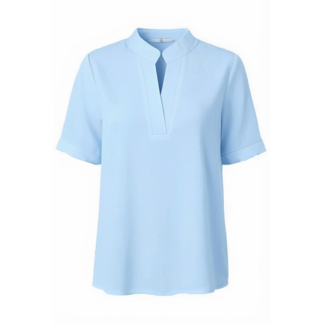 Women's Tunic Blouse with Short Sleeves and V-Neck