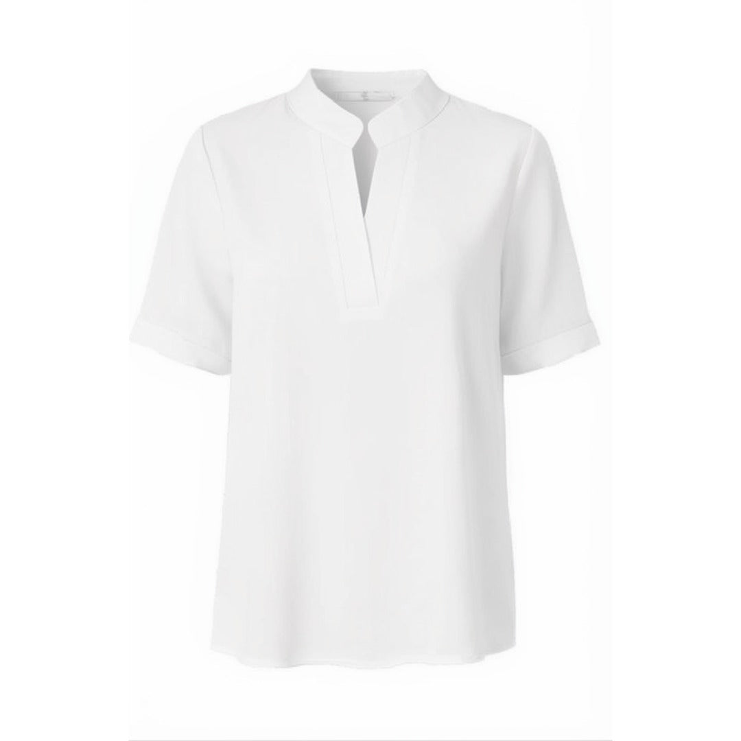 Women's Tunic Blouse with Short Sleeves and V-Neck