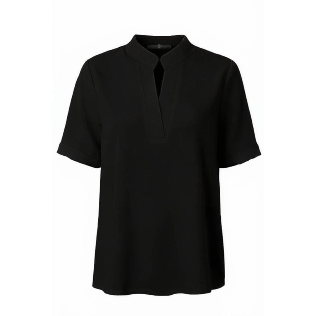 Women's Tunic Blouse with Short Sleeves and V-Neck