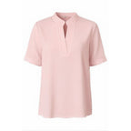 Women's Tunic Blouse with Short Sleeves and V-Neck