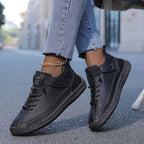 Women's Walking Flat Sneakers with Lace-Up Front