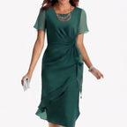 Women's Wedding Guest Cocktail Dress with Twist Knot Detail