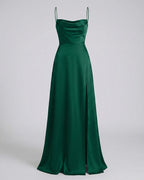 Women's Wedding Guest Evening Maxi Dress with Lace-Up Back