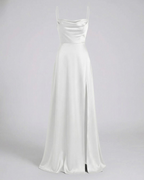 Women's Wedding Guest Evening Maxi Dress with Lace-Up Back