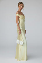Women's Wedding Guest Formal Maxi Dress with Off-Shoulder Neckline