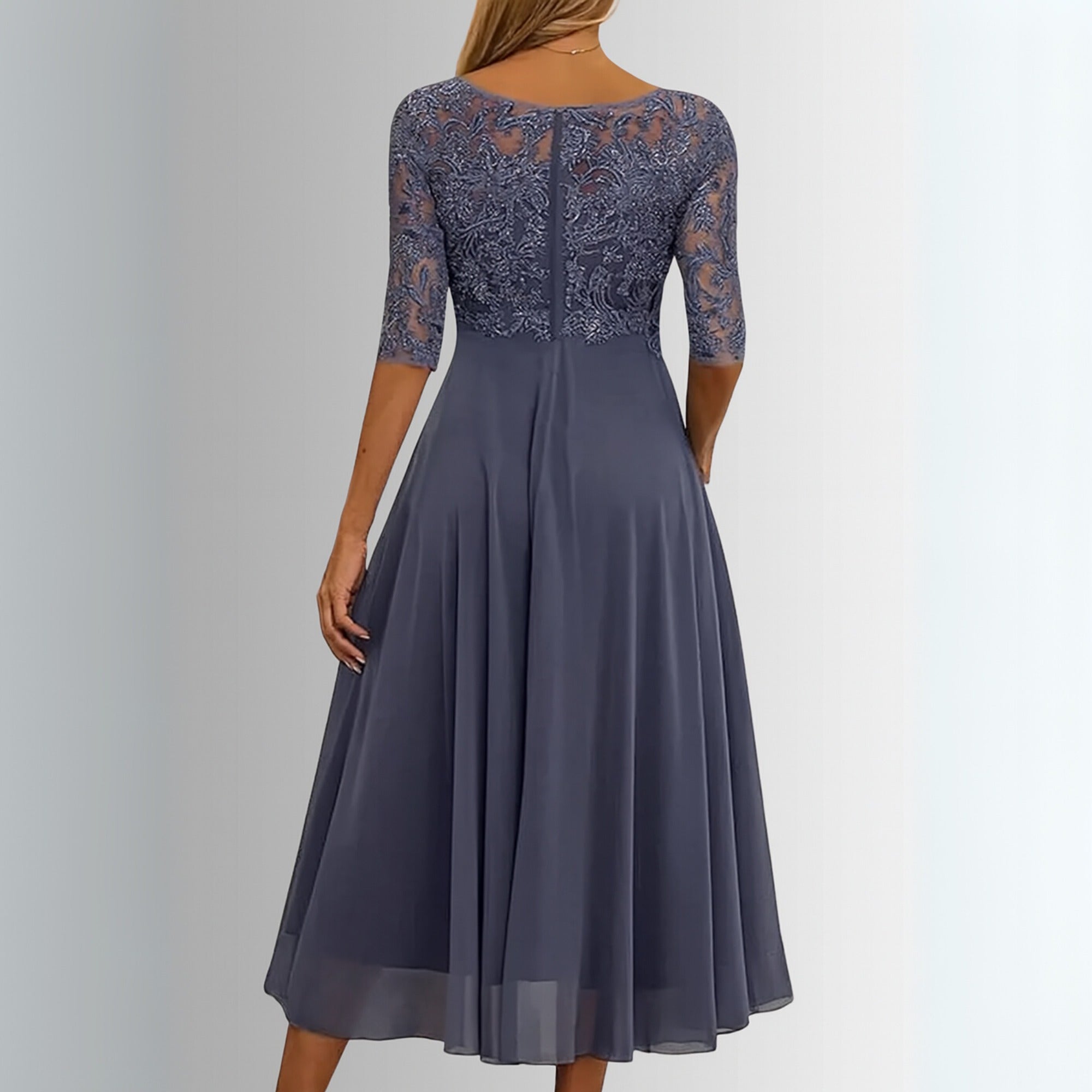 Women's Wedding Guest Formal Midi Dress with Pockets
