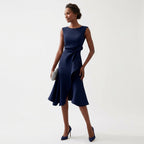 Women's Wedding Guest Midi Dress with Ruffle Hem