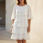 Women's Wedding Guest Party Dress with Layered Skirt