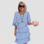Women's Wedding Guest Party Dress with Layered Skirt