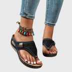 Women's Wedge Slip On Sandals with Cut-Out Upper