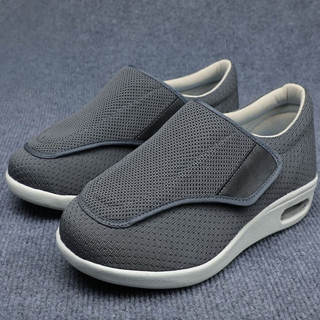 Women's Wide Fit Slip On Shoes with Velcro Strap