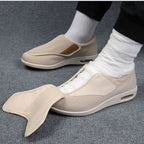 Women's Wide Fit Slip On Shoes with Velcro Strap