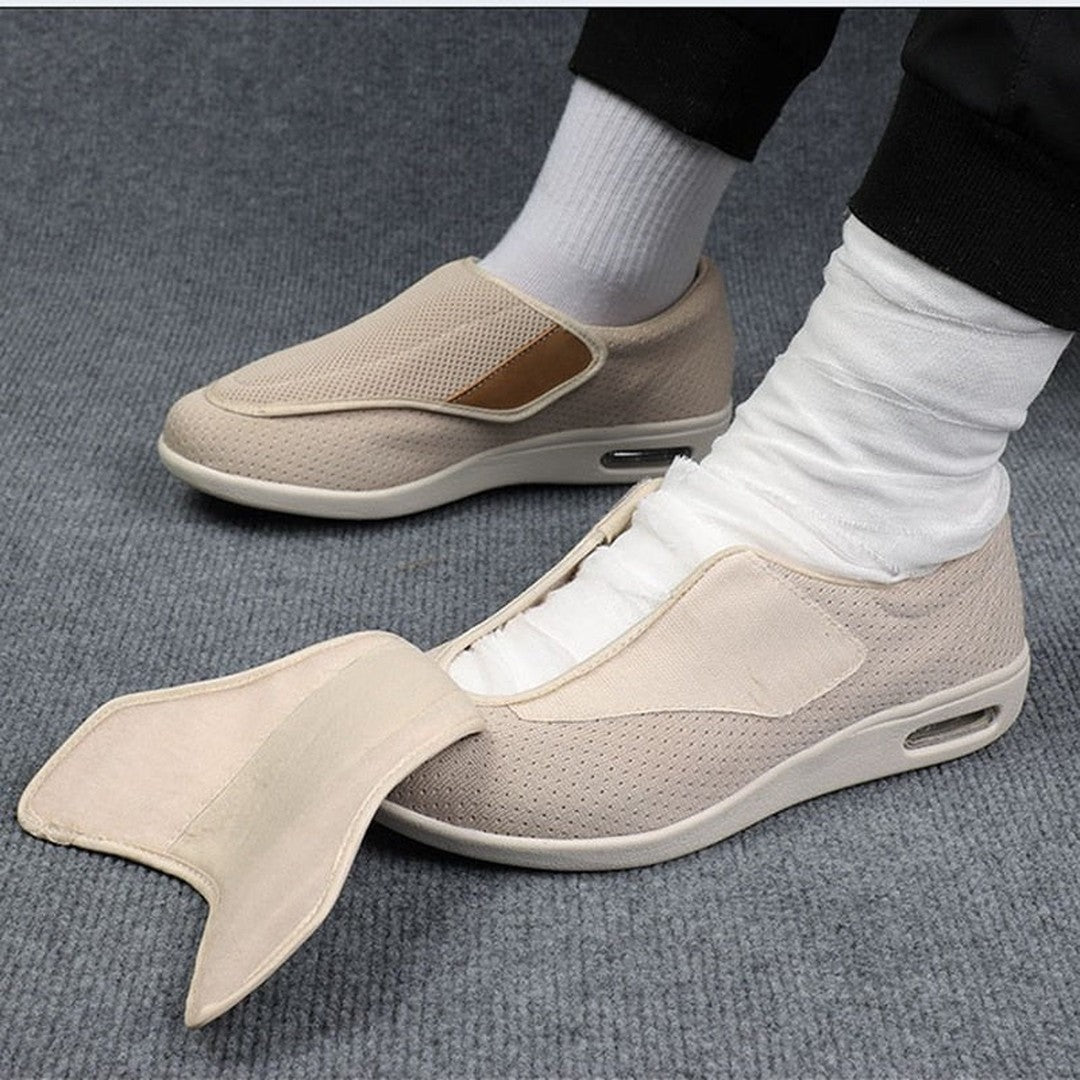 Women's Wide Fit Slip On Shoes with Velcro Strap