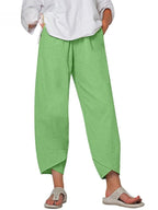 Women's Wide Leg Baggy Pants with Asymmetric Hem