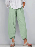 Women's Wide Leg Baggy Pants with Asymmetric Hem