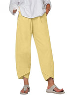 Women's Wide Leg Baggy Pants with Asymmetric Hem
