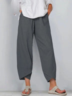 Women's Wide Leg Baggy Pants with Asymmetric Hem