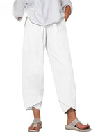Women's Wide Leg Baggy Pants with Asymmetric Hem