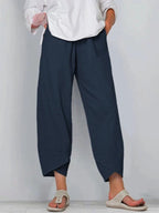Women's Wide Leg Baggy Pants with Asymmetric Hem