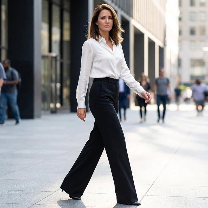 Women's Wide Leg High Waisted Pants with Pockets